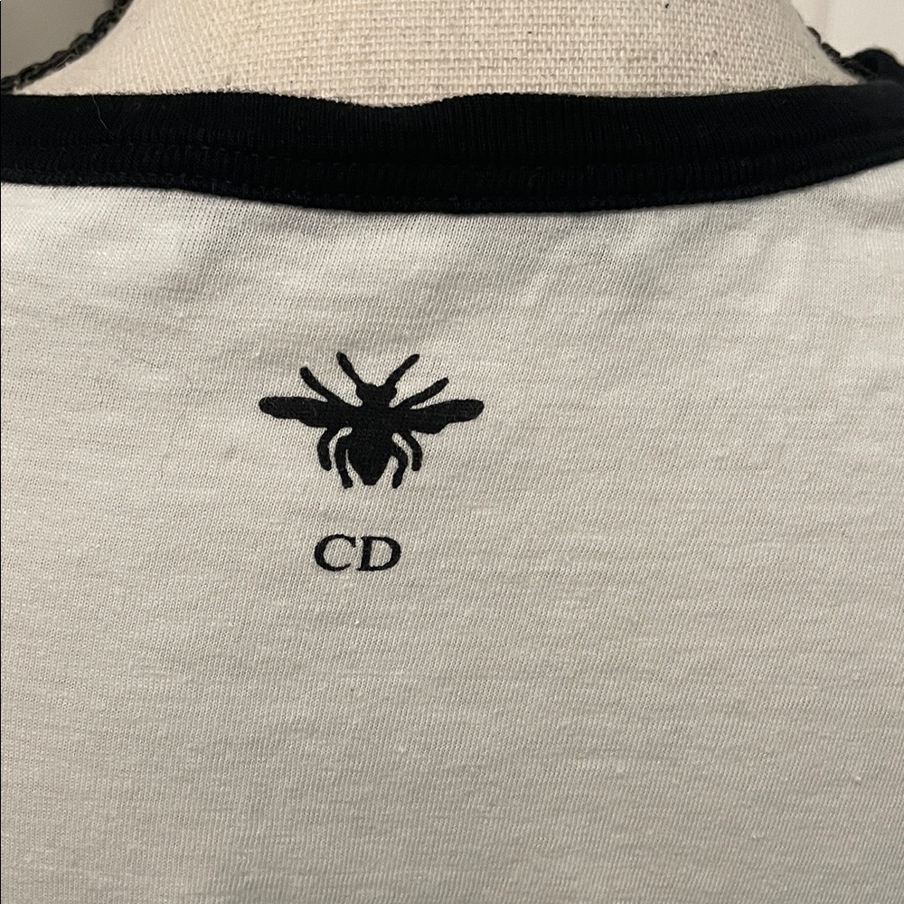 Dior White & Black Christian Dior Paris Ringer Tee - Picture 2 of 6
